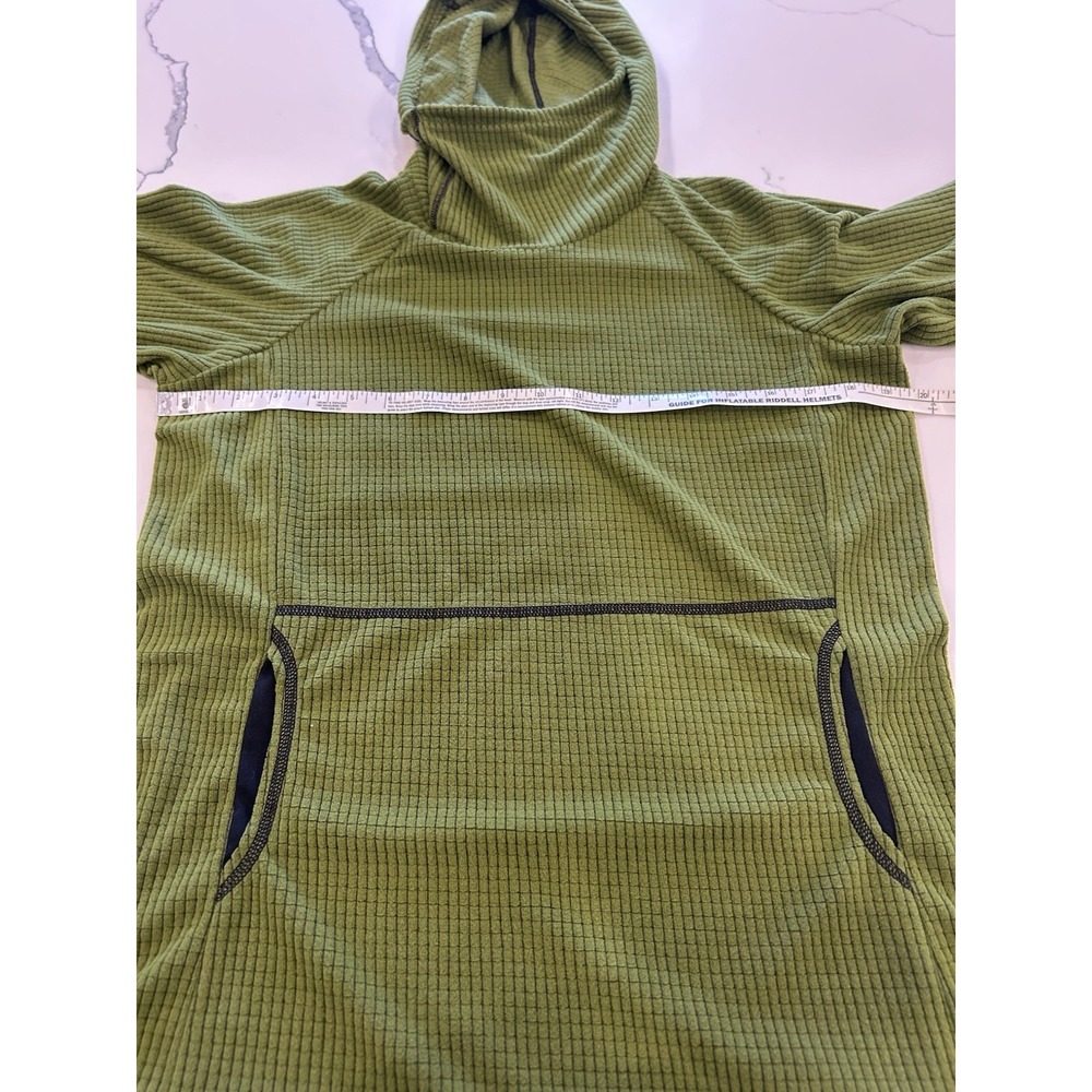 Melanzana Micro Grid Hoodie Womens M Green Fleece Pullover Outdoor Leadville CO - Picture 7 of 9